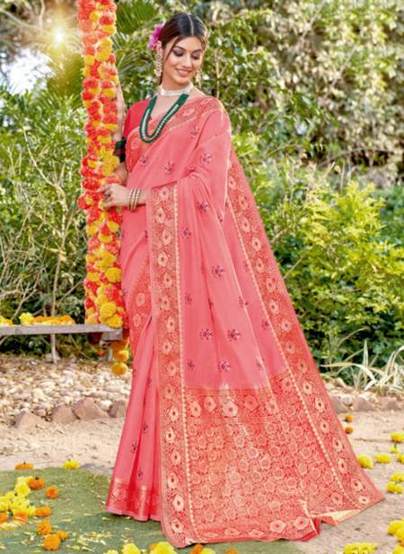 Pink Colour SANGAM SUBH MILAN Ethnic Wear Cotton Printed New Designer Saree Collection 3002